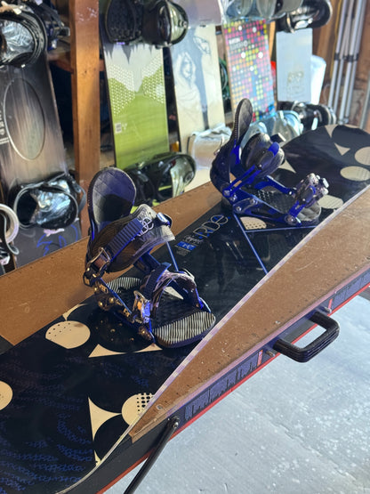 Ride Compact series 147 snowboard w/ Ride bindings size Small.