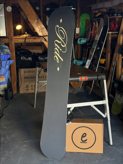 Ride Grace 154 snowboard w/ BRAND-NEW 2024 Evol bindings size Large w/ original box